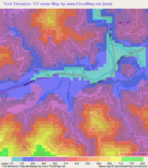 Yorii,Japan Elevation Map