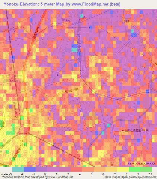 Yonozu,Japan Elevation Map