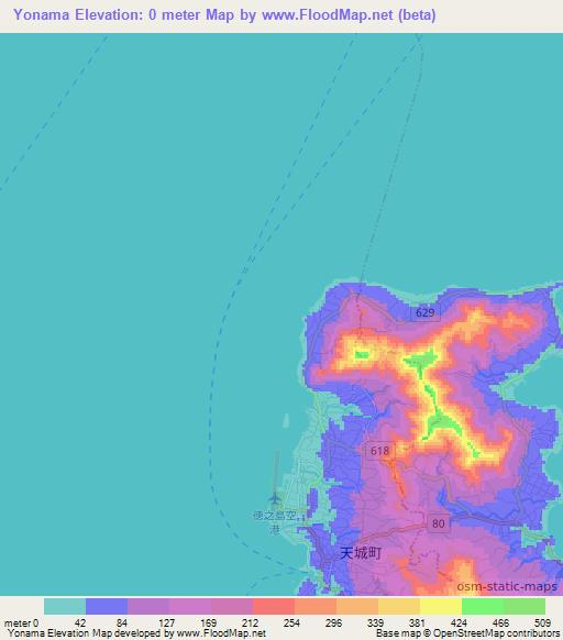 Yonama,Japan Elevation Map