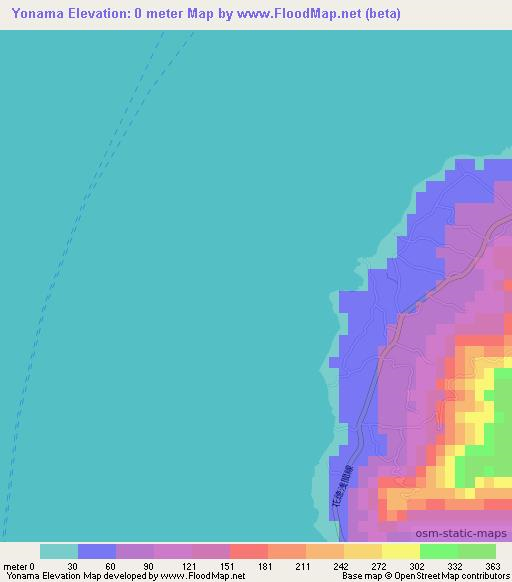 Yonama,Japan Elevation Map