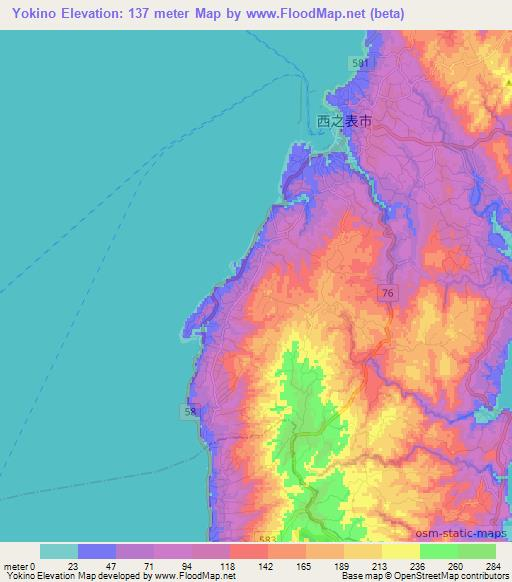 Yokino,Japan Elevation Map