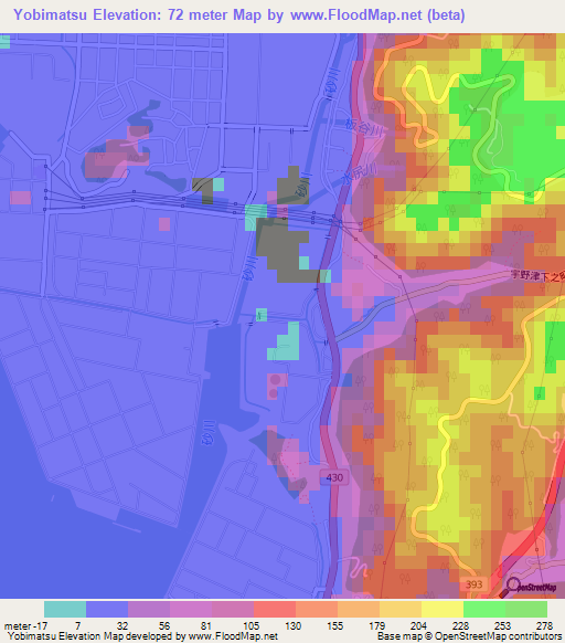 Yobimatsu,Japan Elevation Map
