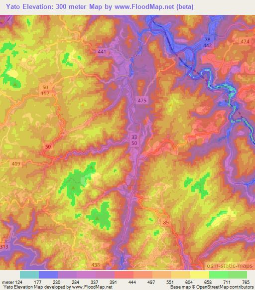 Yato,Japan Elevation Map