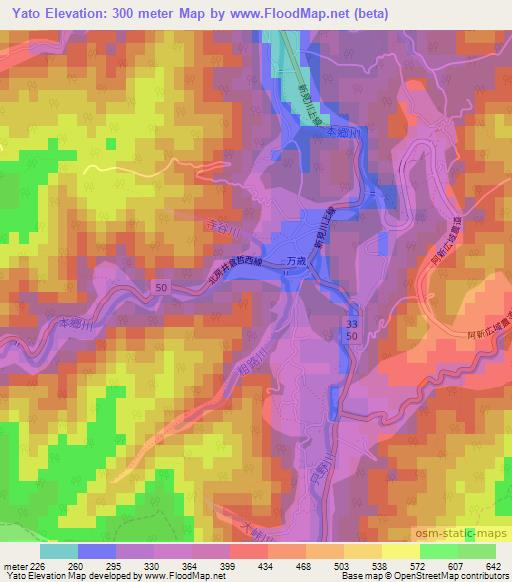 Yato,Japan Elevation Map