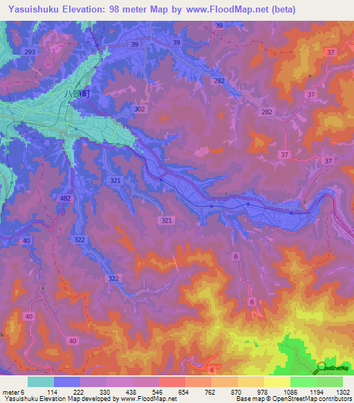 Yasuishuku,Japan Elevation Map