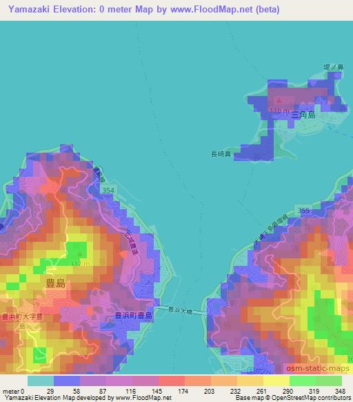 Yamazaki,Japan Elevation Map
