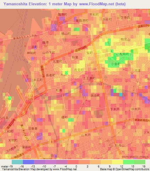 Yamanoshita,Japan Elevation Map