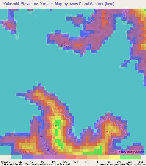 Yakezaki,Japan Elevation Map