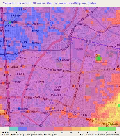 Yadacho,Japan Elevation Map