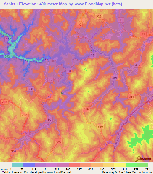 Yabitsu,Japan Elevation Map