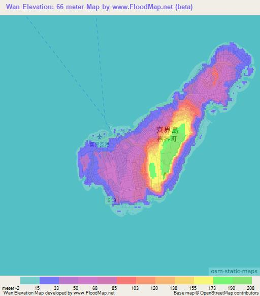 Wan,Japan Elevation Map