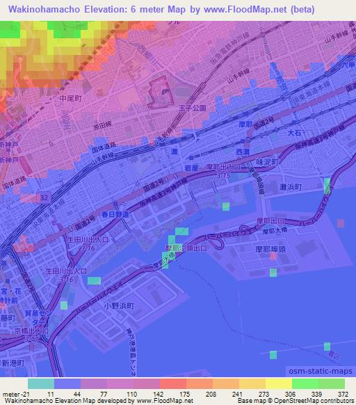 Wakinohamacho,Japan Elevation Map