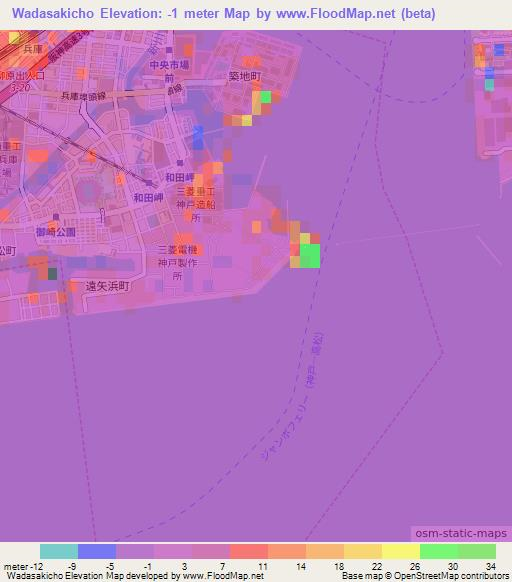 Wadasakicho,Japan Elevation Map