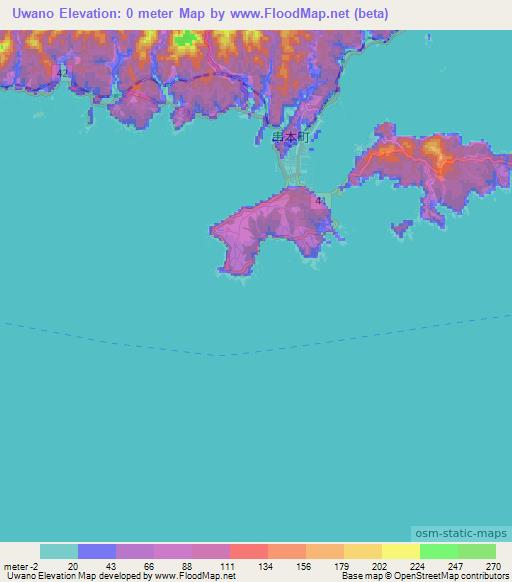 Uwano,Japan Elevation Map