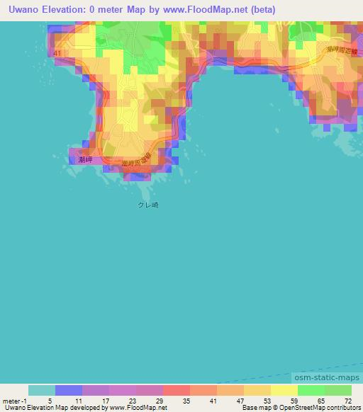 Uwano,Japan Elevation Map