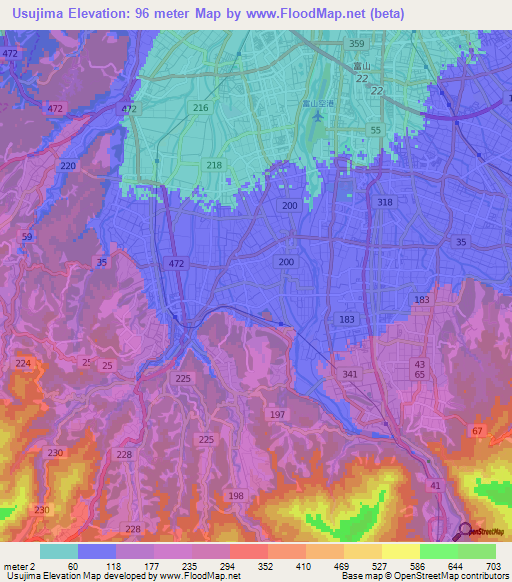 Usujima,Japan Elevation Map