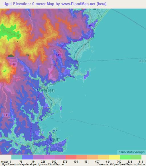 Ugui,Japan Elevation Map