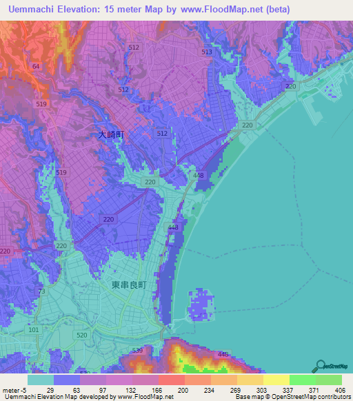 Uemmachi,Japan Elevation Map