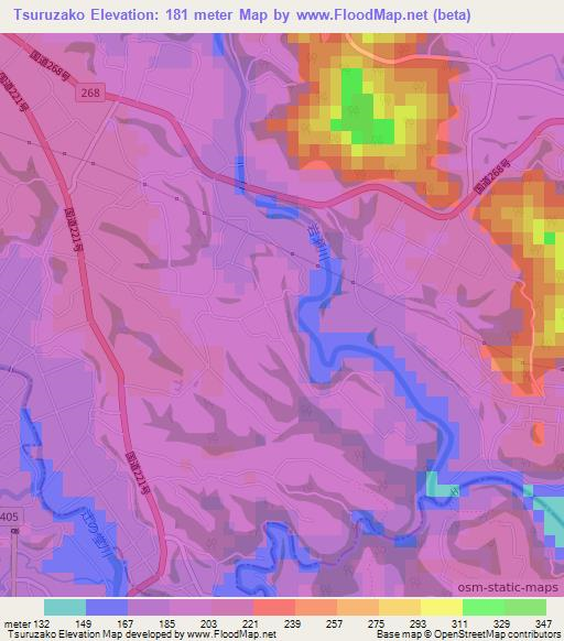 Tsuruzako,Japan Elevation Map