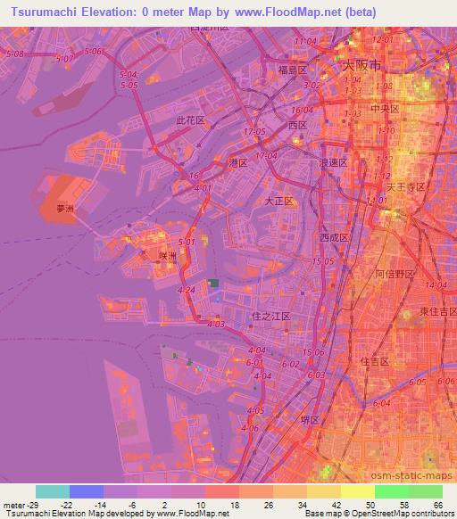 Tsurumachi,Japan Elevation Map