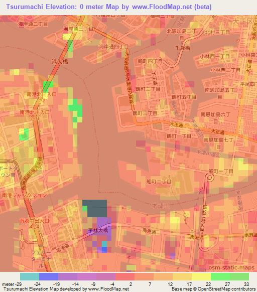 Tsurumachi,Japan Elevation Map