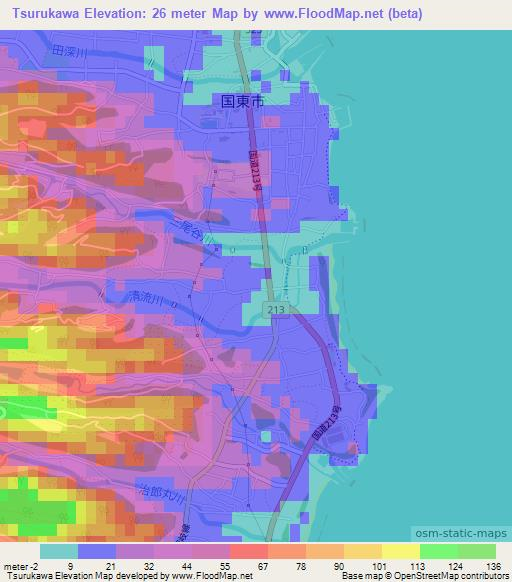 Tsurukawa,Japan Elevation Map