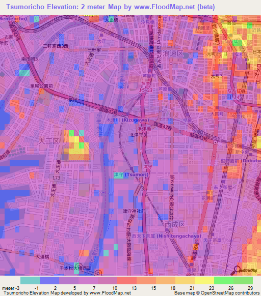 Tsumoricho,Japan Elevation Map