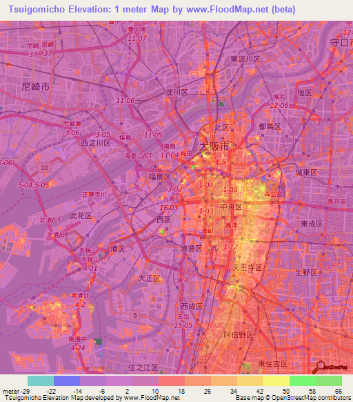 Tsuigomicho,Japan Elevation Map
