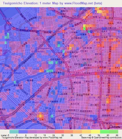 Tsuigomicho,Japan Elevation Map