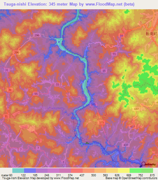 Tsuga-nishi,Japan Elevation Map