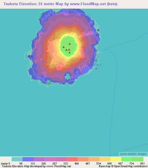 Tsubota,Japan Elevation Map