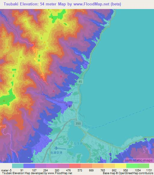 Tsubaki,Japan Elevation Map