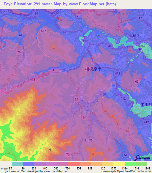 Toya,Japan Elevation Map