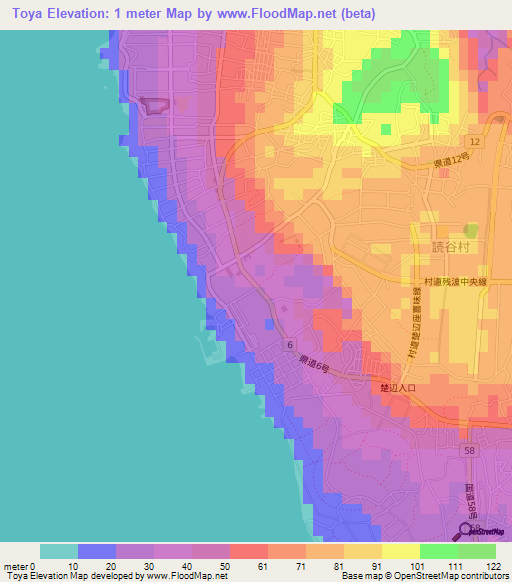 Toya,Japan Elevation Map