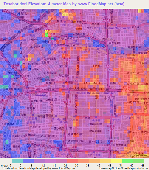 Tosaboridori,Japan Elevation Map