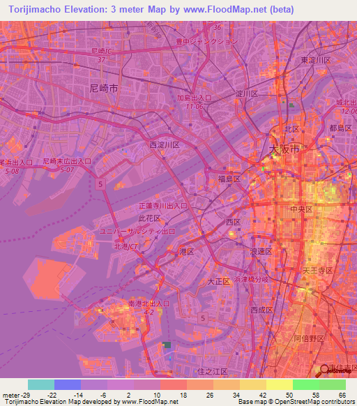 Torijimacho,Japan Elevation Map