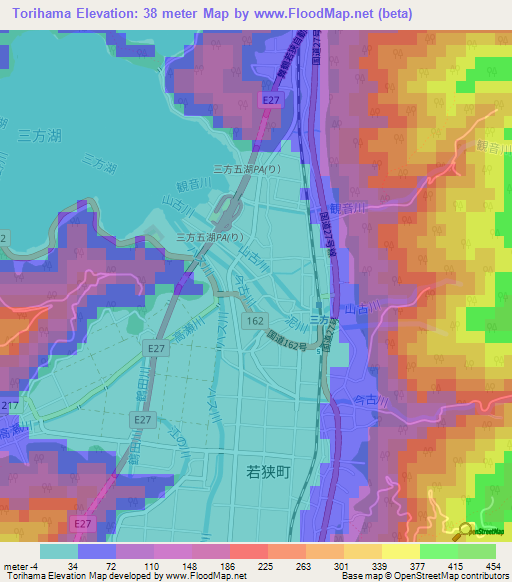 Torihama,Japan Elevation Map