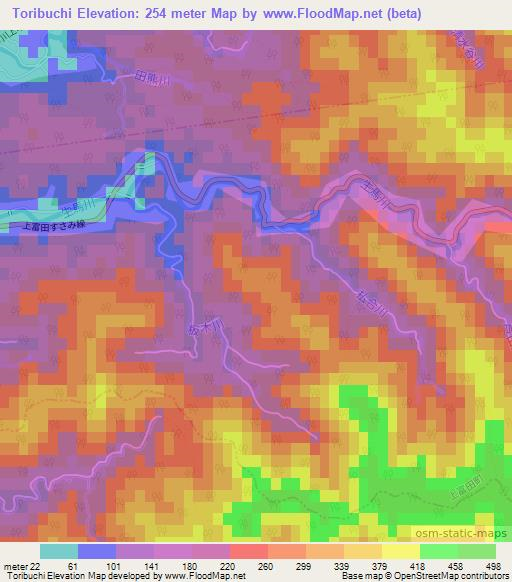 Toribuchi,Japan Elevation Map