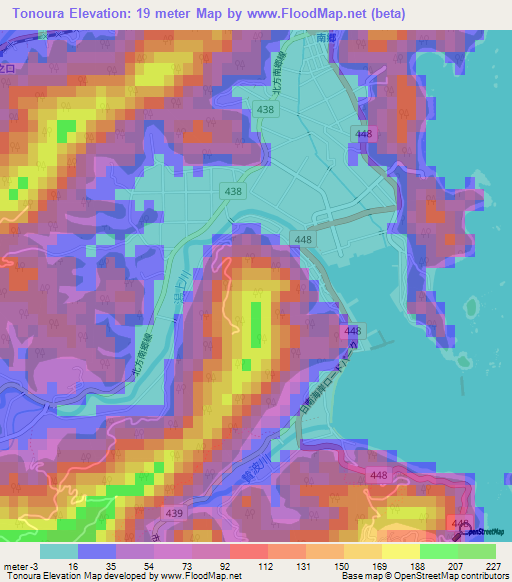Tonoura,Japan Elevation Map