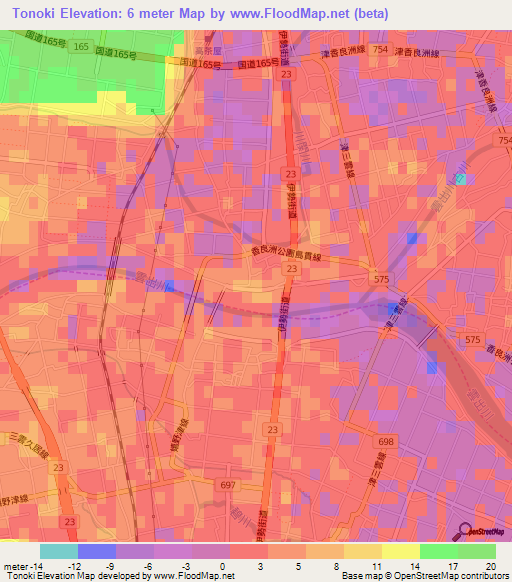 Tonoki,Japan Elevation Map