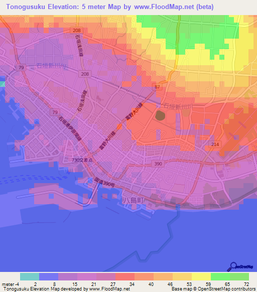 Tonogusuku,Japan Elevation Map