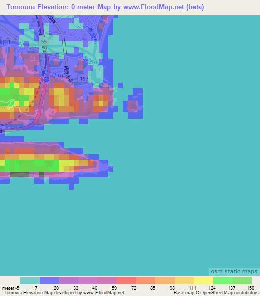 Tomoura,Japan Elevation Map