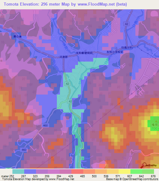Tomota,Japan Elevation Map