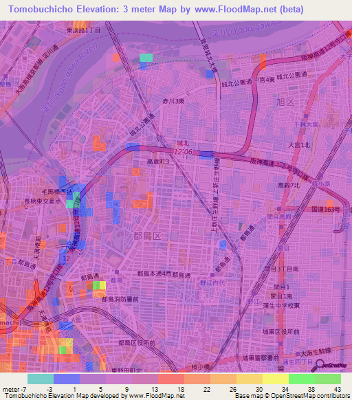 Tomobuchicho,Japan Elevation Map