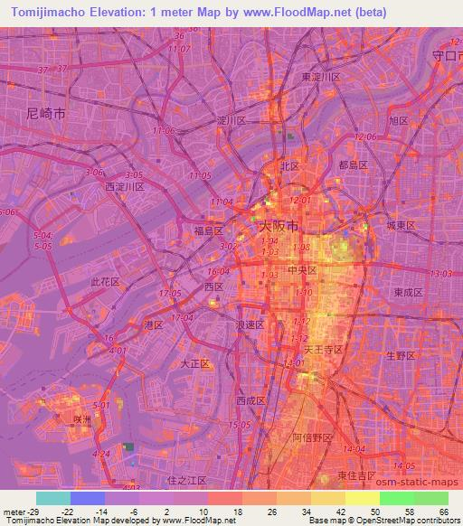 Tomijimacho,Japan Elevation Map