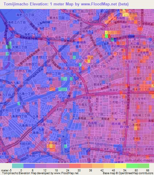 Tomijimacho,Japan Elevation Map