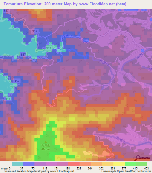 Tomariura,Japan Elevation Map