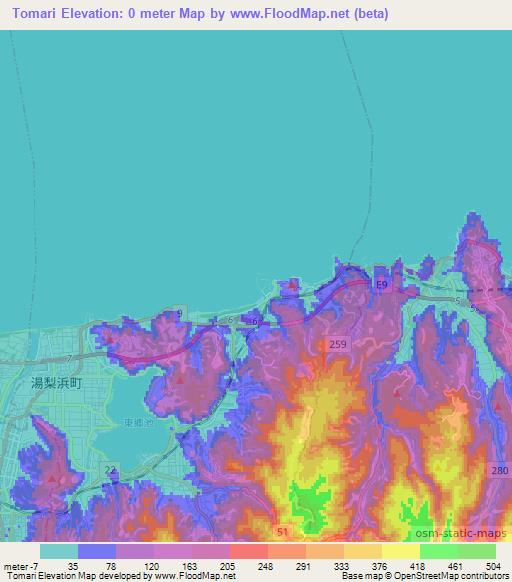 Tomari,Japan Elevation Map