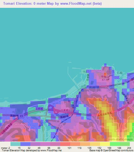 Tomari,Japan Elevation Map