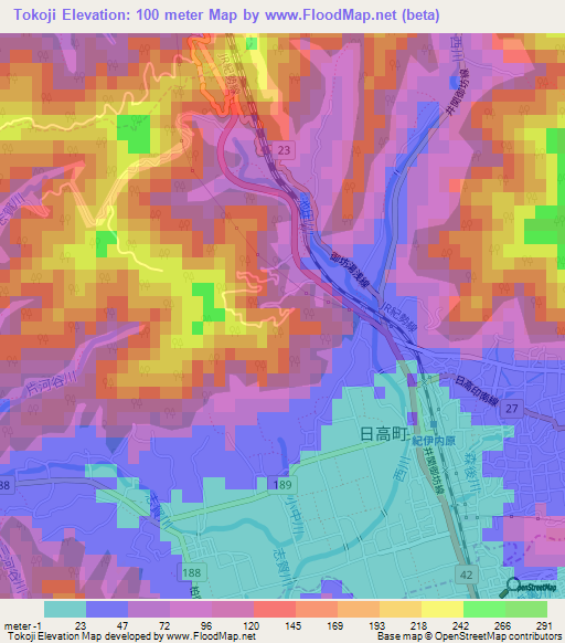Tokoji,Japan Elevation Map